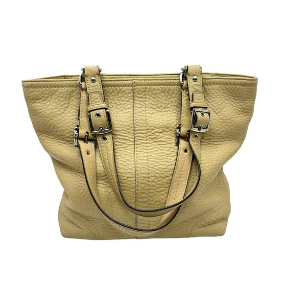 Coach F13089 Hamilton Tan Pebbled Leather Double Strap Shoulder Tote Bag - Picture 4 of 12